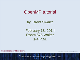 Parallel Programming Using Openmp Feb 2014