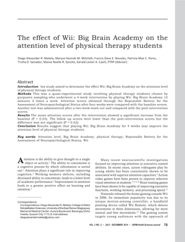 Big Brain Academy on the Attention Level of Physical Therapy Students