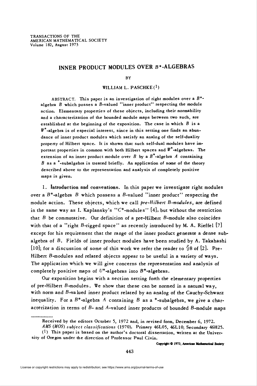 Inner Product Modules Over B*-Algebras