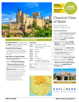 Classical Cities of Spain Featuring Segovia, Toledo & Salamanca