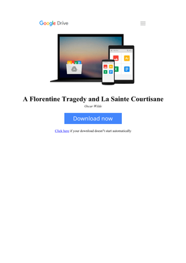 [Z5EQ]⋙ a Florentine Tragedy and La Sainte Courtisane by Oscar Wilde