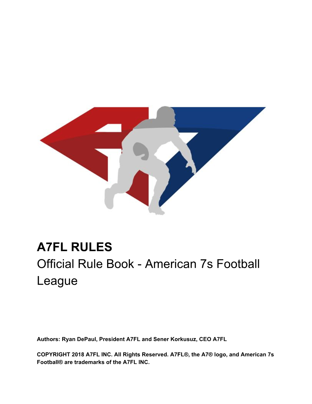 A7FL RULES Official Rule Book - American 7S Football