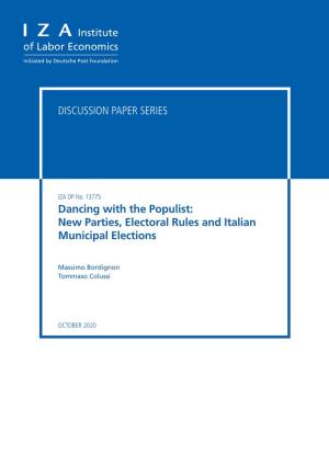 New Parties, Electoral Rules and Italian Municipal Elections