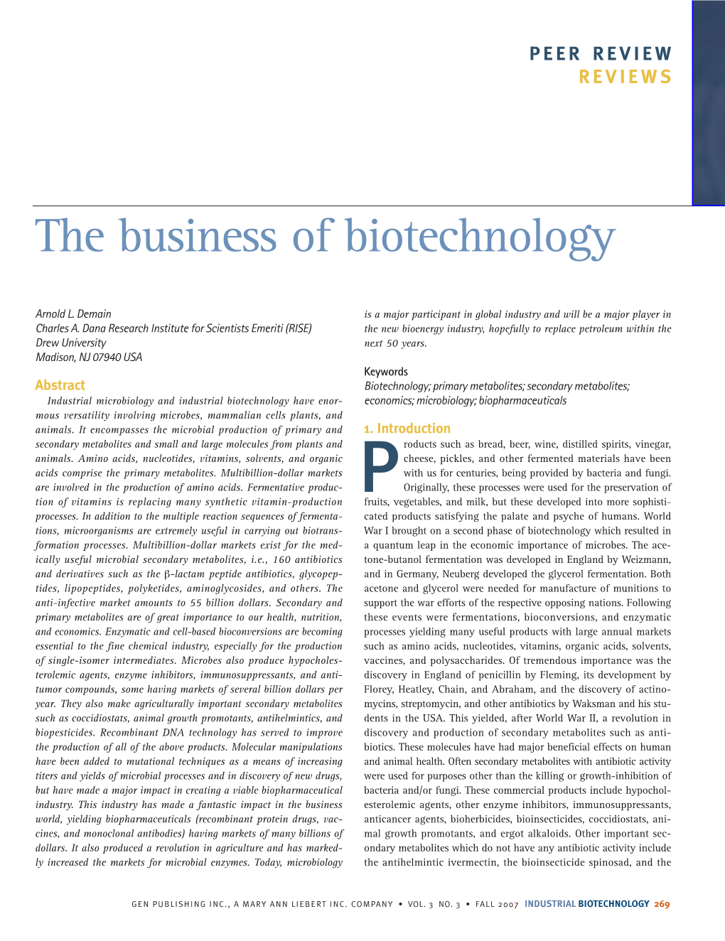 REVIEWS: the Business of Biotechnology