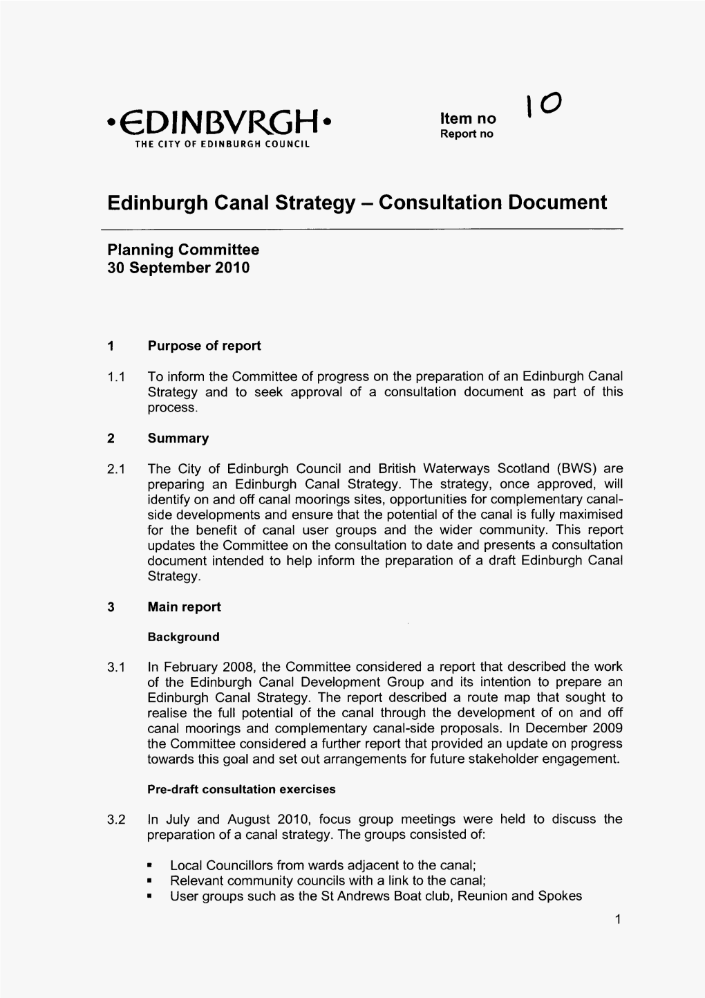 Edinburgh Canal Strategy - Consultation Document