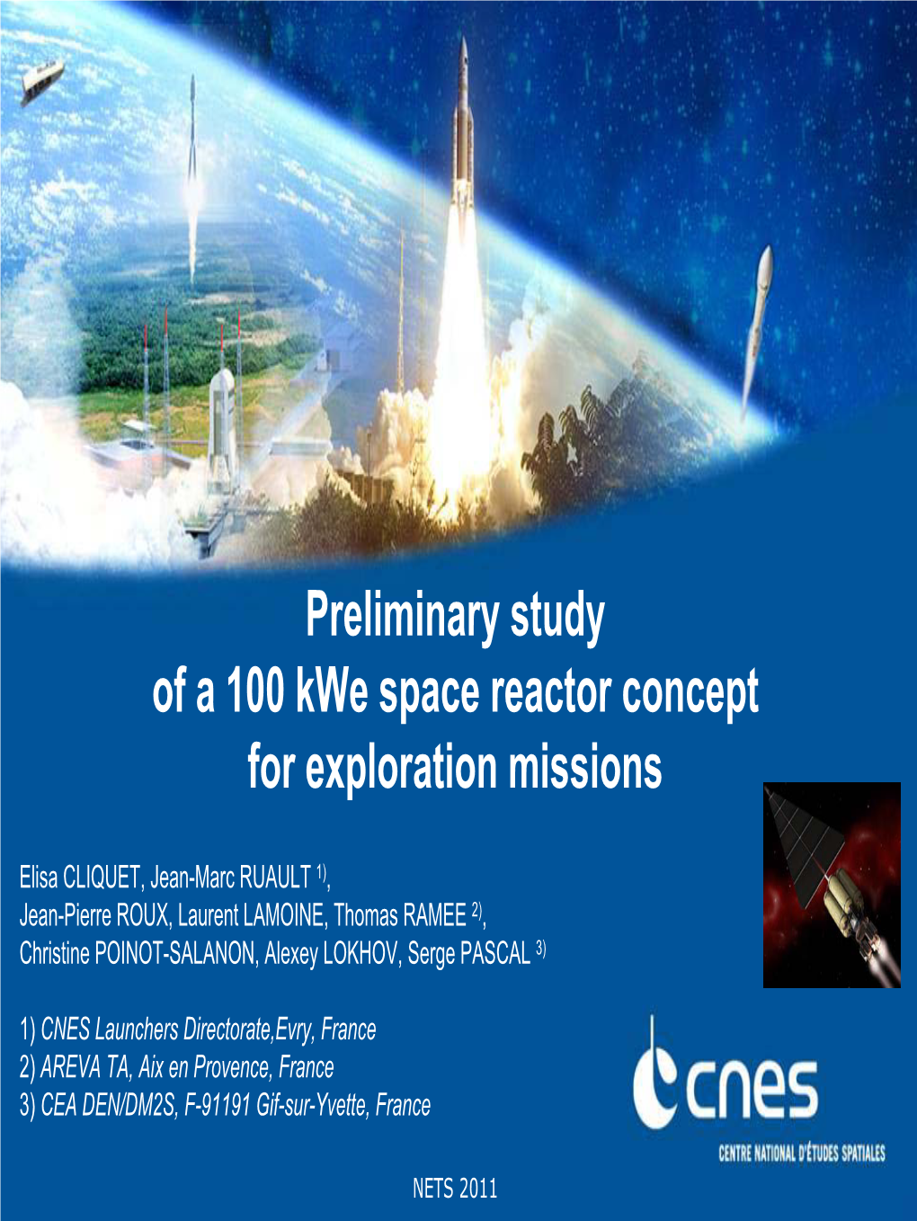 Study of a 100Kwe Space Reactor for Exploration Missions