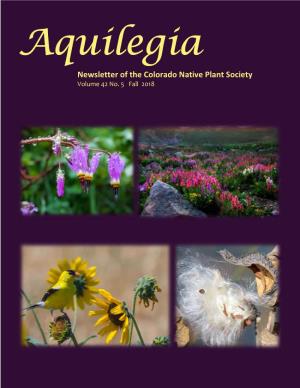 Newsletter of the Colorado Native Plant Society Volume 42 No