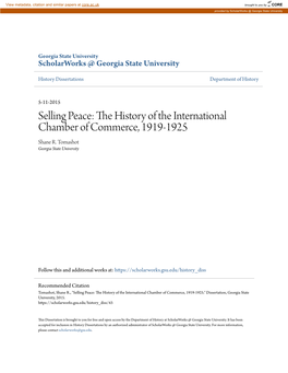 The History of the International Chamber of Commerce, 1919-1925