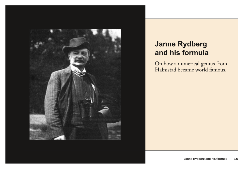 Janne Rydberg and His Formula
