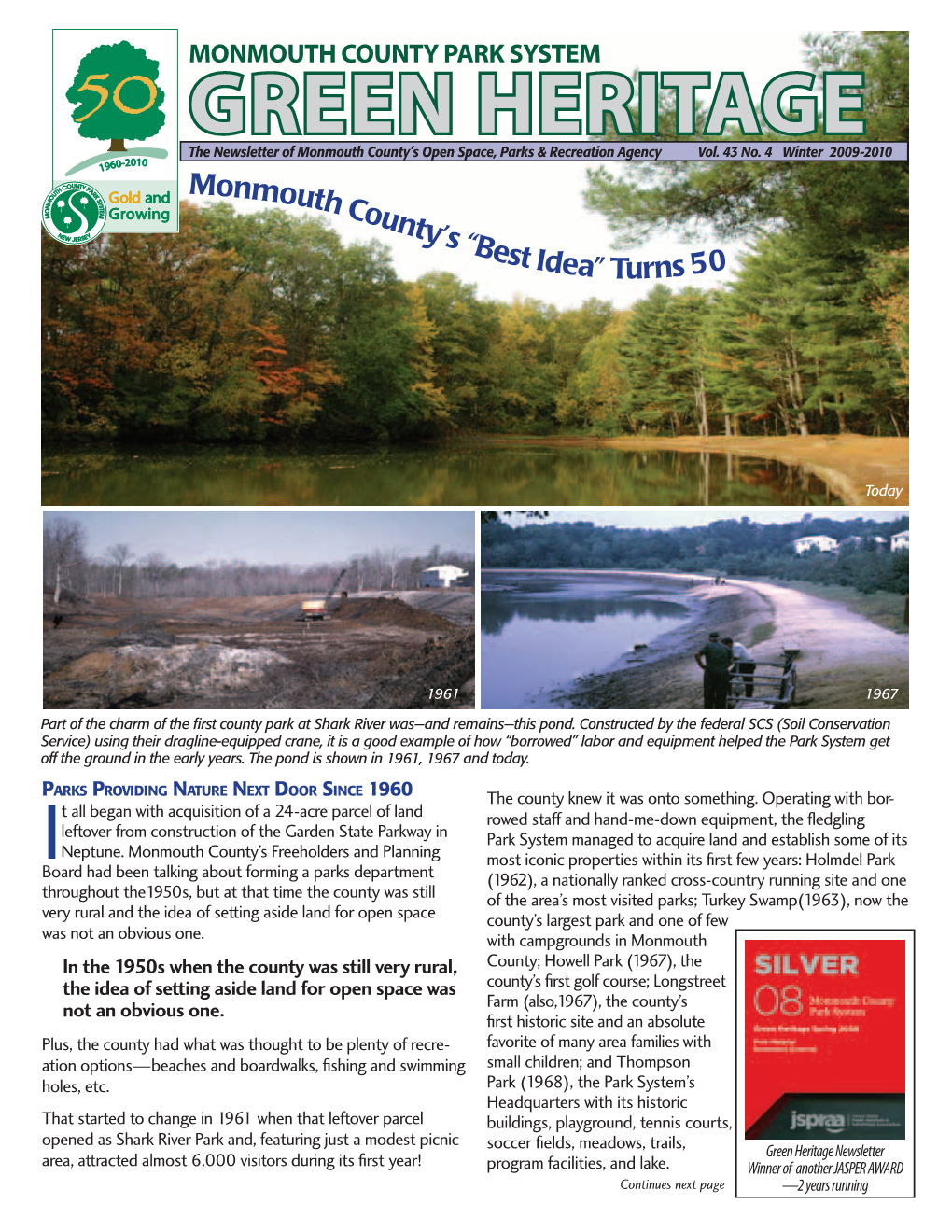 GREEN HERITAGE the Newsletter of Monmouth County’S Open Space, Parks & Recreation Agency Vol