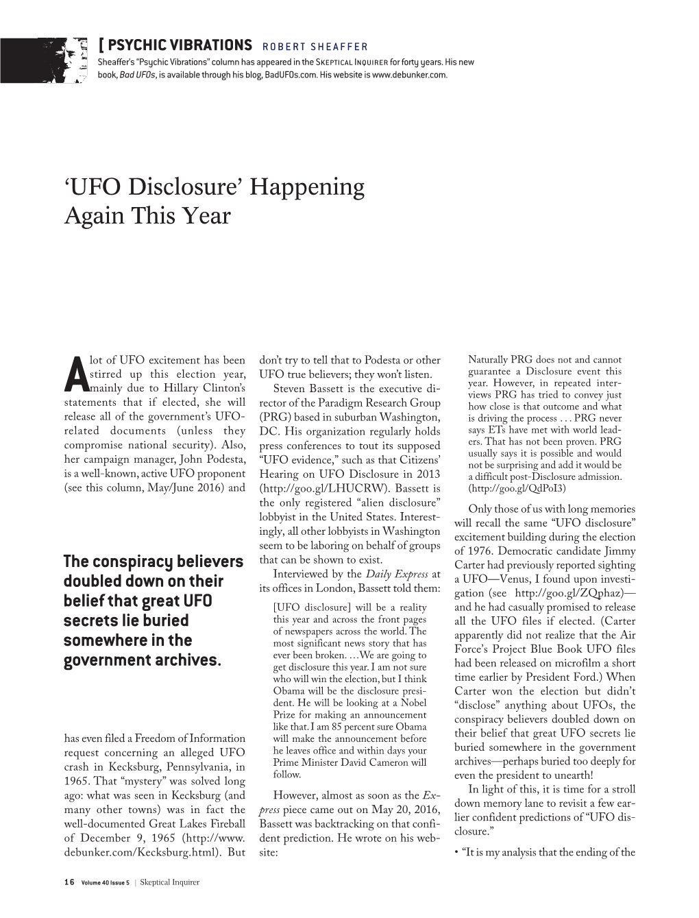 UFO Disclosure’ Happening Again This Year