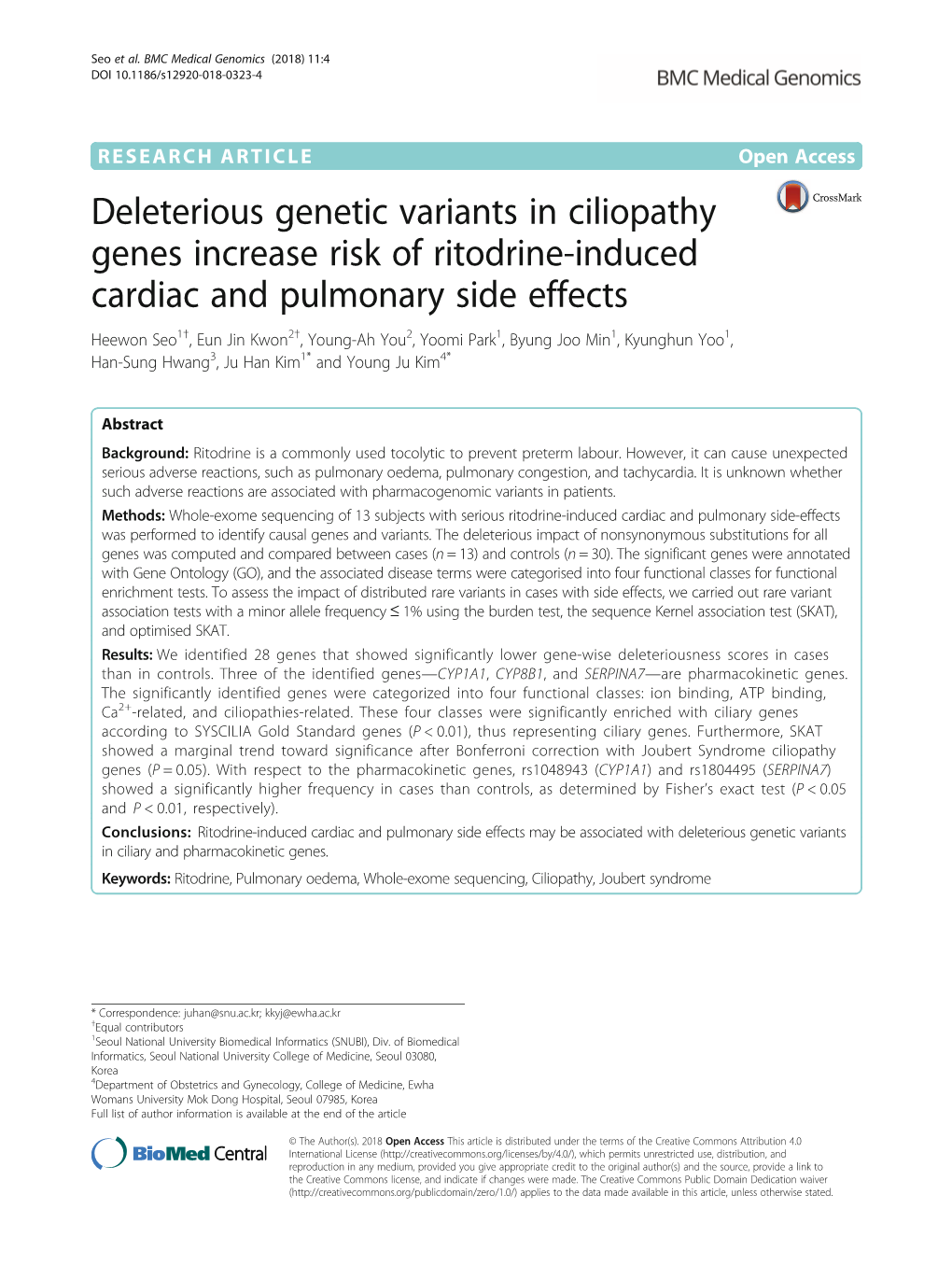 Deleterious Genetic Variants in Ciliopathy Genes Increase Risk Of