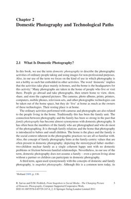 Domestic Photography and Technological Paths