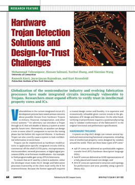 Hardware Trojan Detection Solutions and Design-For-Trust Challenges