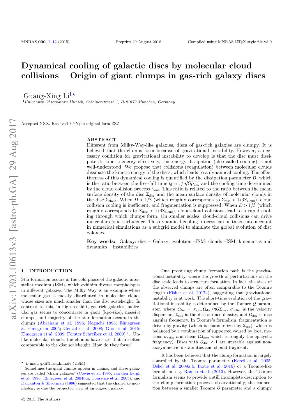 Dynamical Cooling of Galactic Discs by Molecular Cloud Collisions--Origin Of