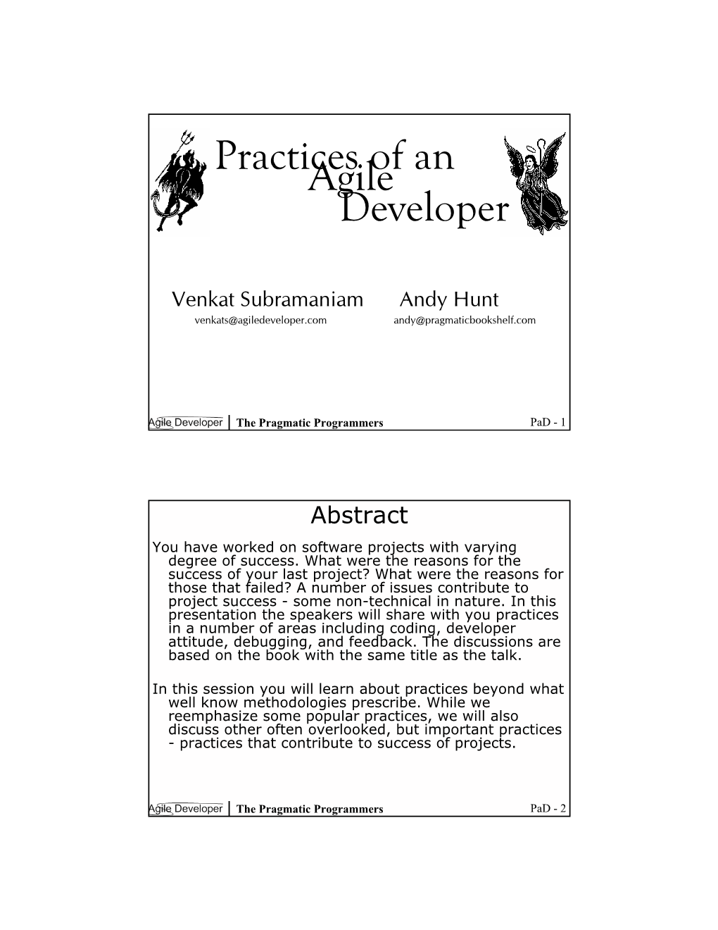 Practices of an Developer Agile