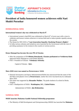 President of India Honoured Women Achievers with Nari Shakti Puraskar