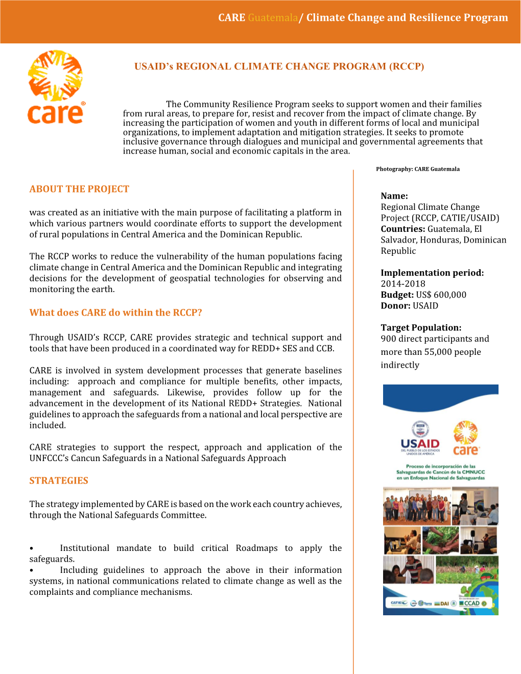 CARE Guatemala/ Climate Change and Resilience Program
