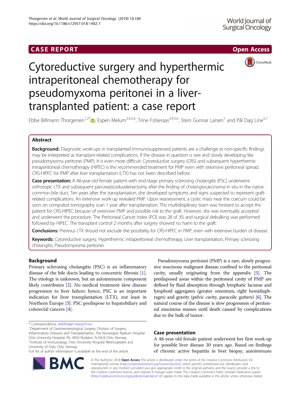 Cytoreductive Surgery and Hyperthermic Intraperitoneal