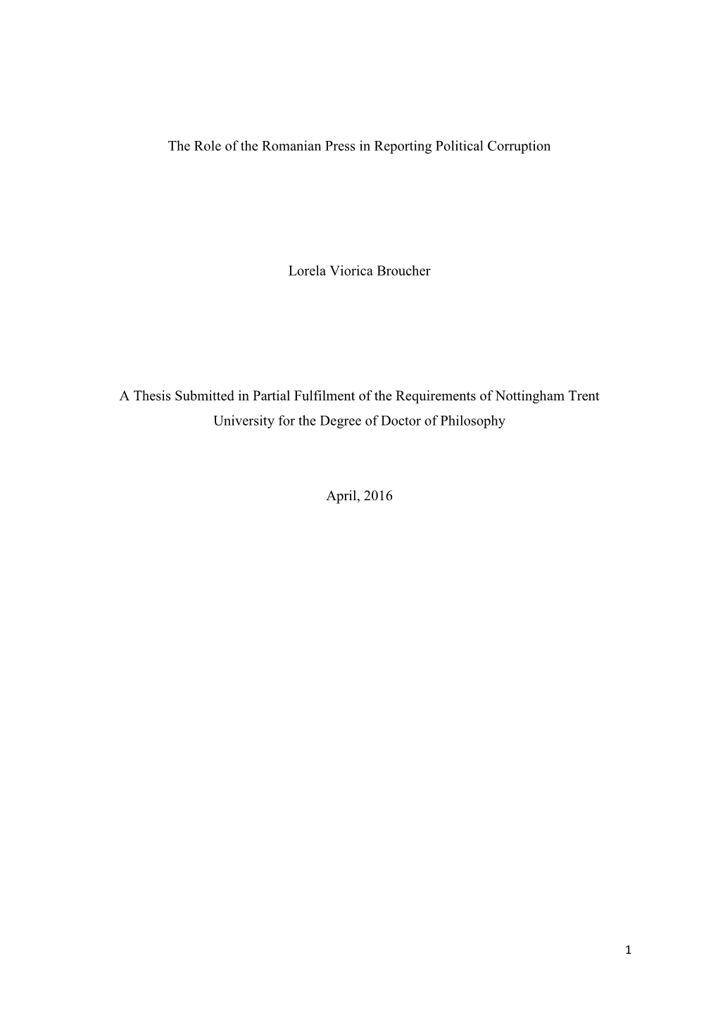 The Role of the Romanian Press in Reporting Political Corruption