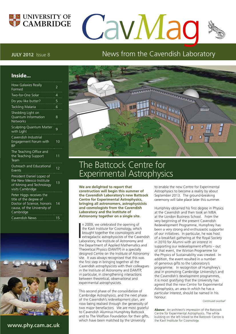 The Battcock Centre for Experimental Astrophysics