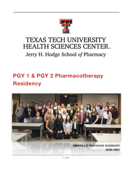 Pharmacotherapy Program Description 2020-2021
