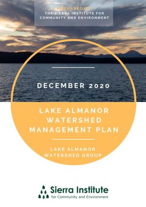 Lake Almanor Watershed Management Plan