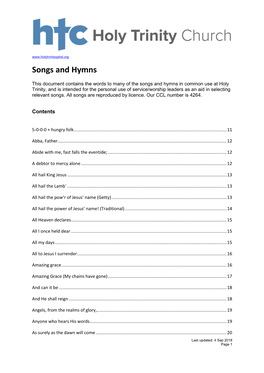 Songs and Hymns