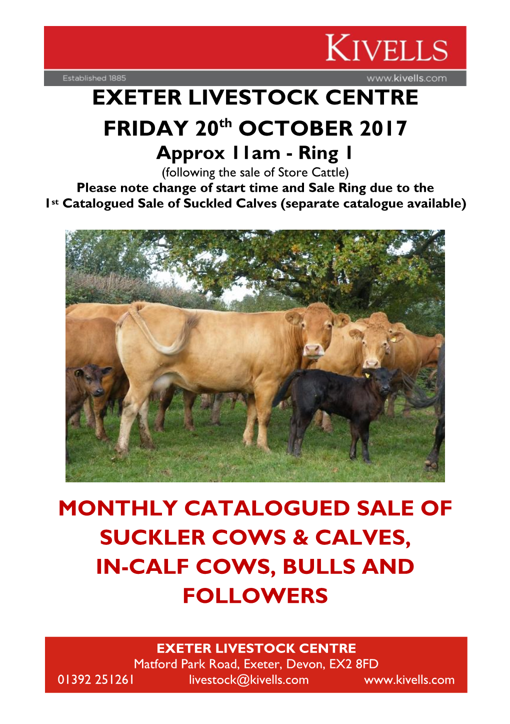 EXETER LIVESTOCK CENTRE FRIDAY 20Th OCTOBER 2017