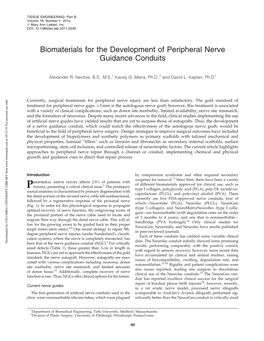Biomaterials for the Development of Peripheral Nerve Guidance Conduits