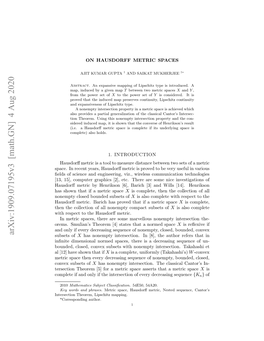 Arxiv:1909.07195V3 [Math.GN]