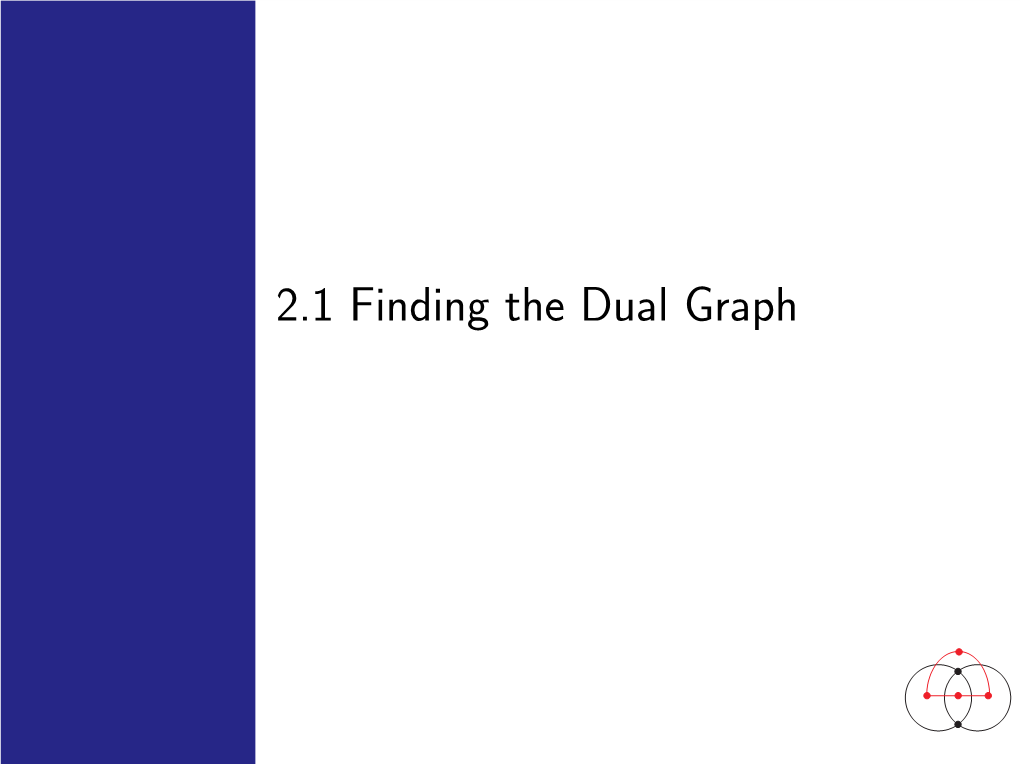 2.1 Finding the Dual Graph Dual Graph Based Layout: Key Stages