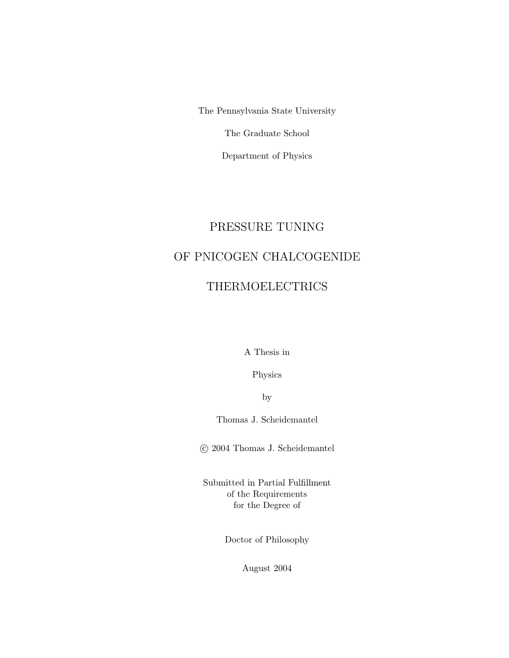 Pressure Tuning of Pnicogen Chalcogenide