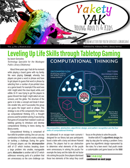 March 2020 Published by Alabama Public Library Service Combination of These Skills to Create a Strategy for Tackling a Challenge