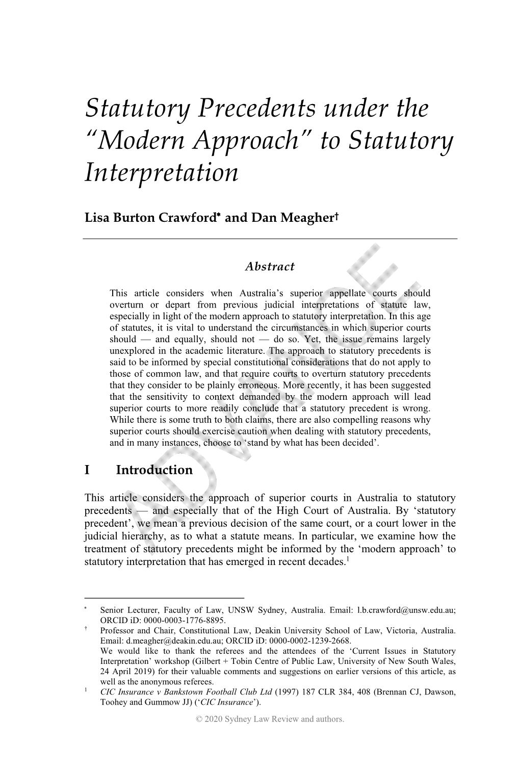 “Modern Approach” to Statutory Interpretation