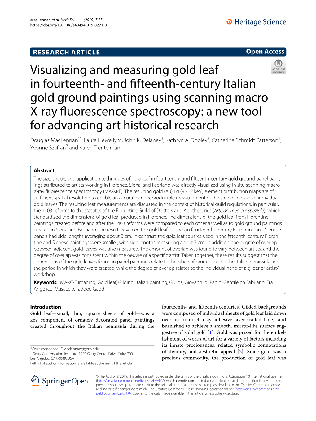 Visualizing and Measuring Gold Leaf in Fourteenth