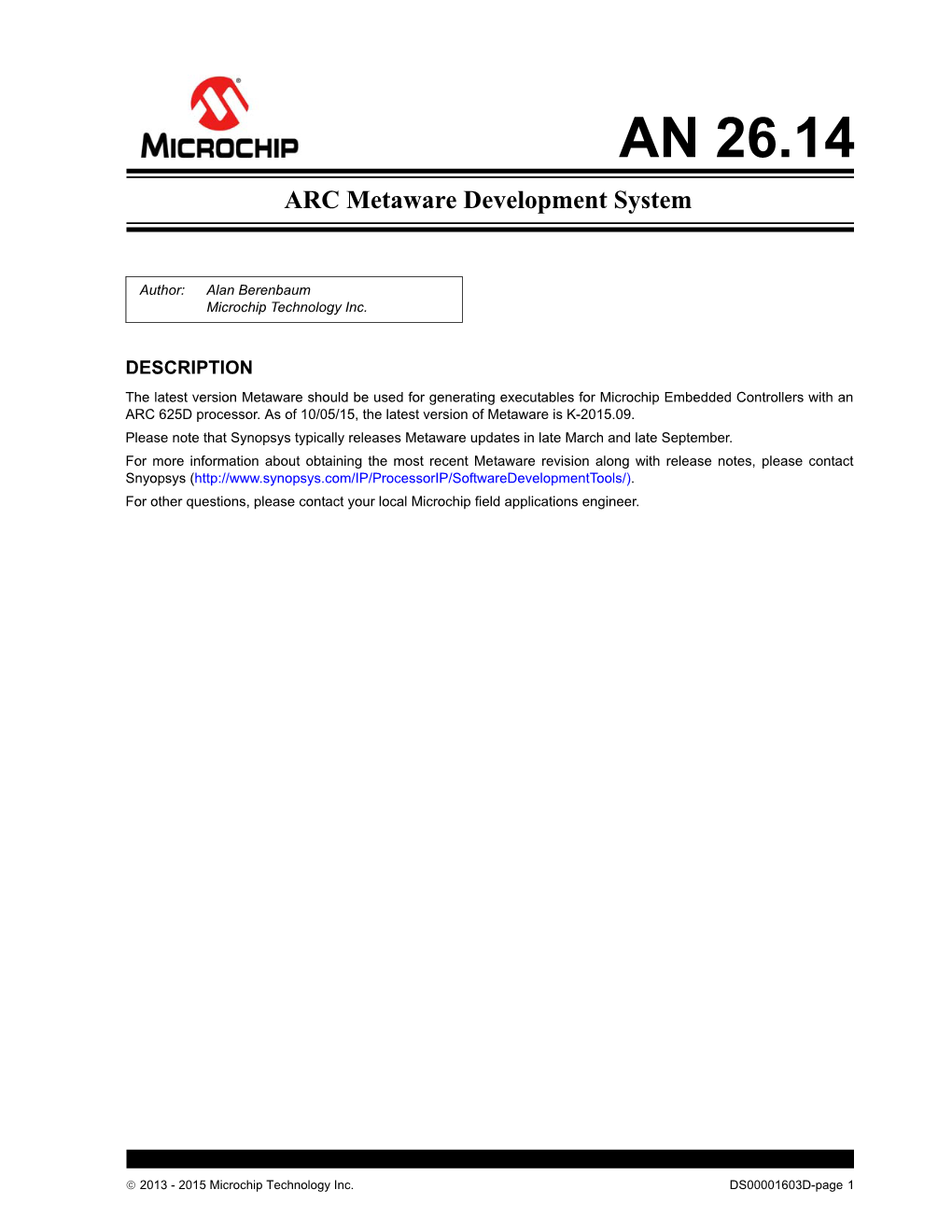 AN 26.14 ARC Metaware Development System