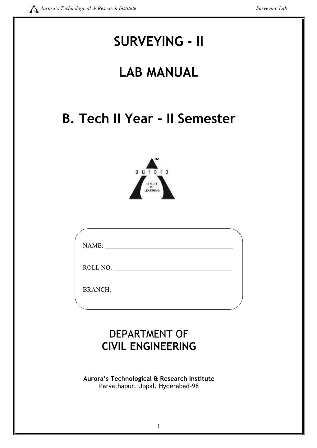 Surveying Lab Manual