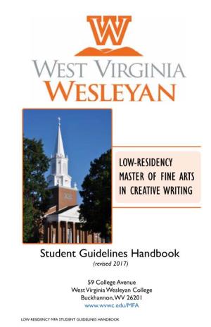 Student Guidelines Handbook LOW-RESIDENCY MASTER OF