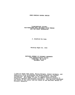 "Liquidation" Cycles: Old-Fashioned Real Business Cycle Theory and the Great Depression*
