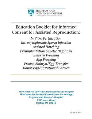 Education Booklet for Informed Consent for Assisted Reproduction
