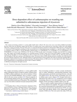 Dose-Dependent Effect of Carbamazepine on Weanling Rats