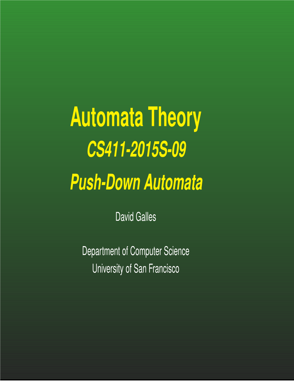 CS411-2015S-09 Push-Down Automata