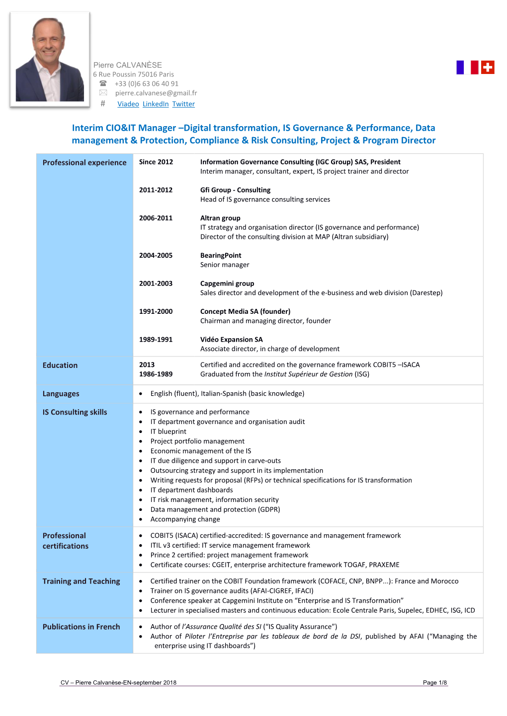 Digital Transformation, IS Governance & Performance, Data Management & Protection, Complia