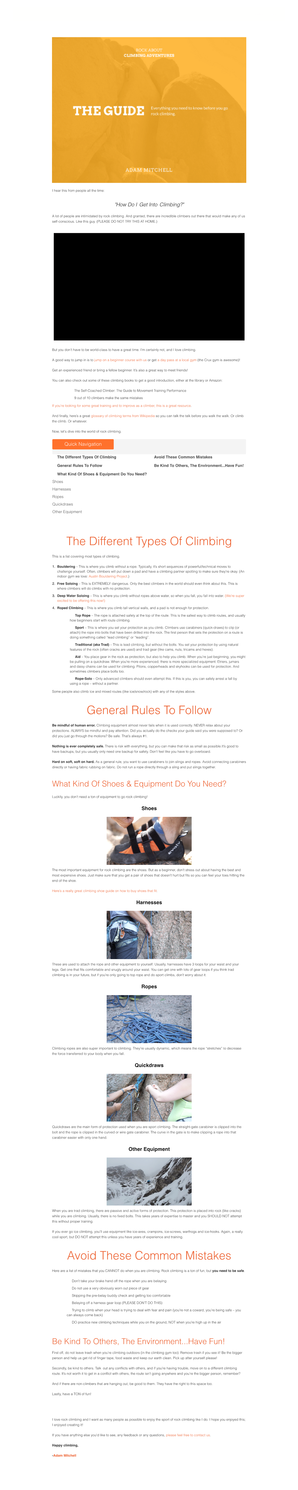 The Different Types of Climbing General Rules to Follow Avoid