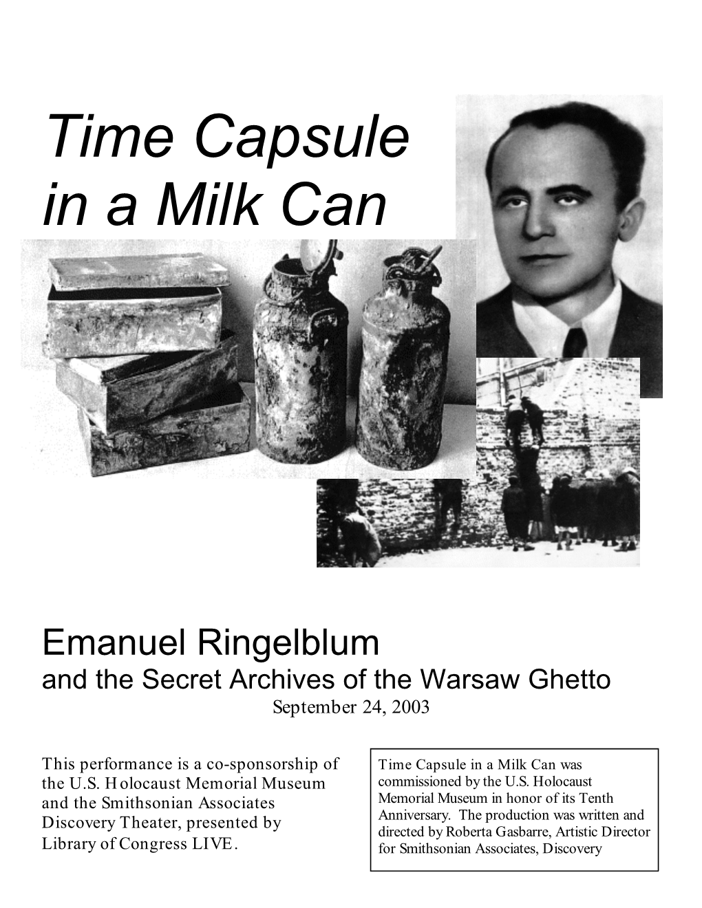 Time Capsule in a Milkcan