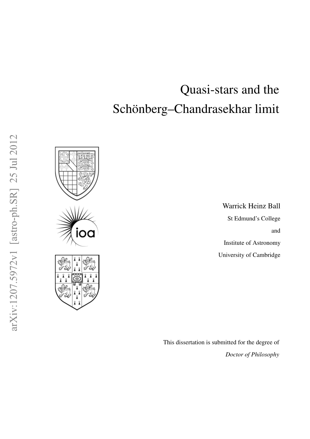 Quasi-Stars and the Schönberg–Chandrasekhar Limit