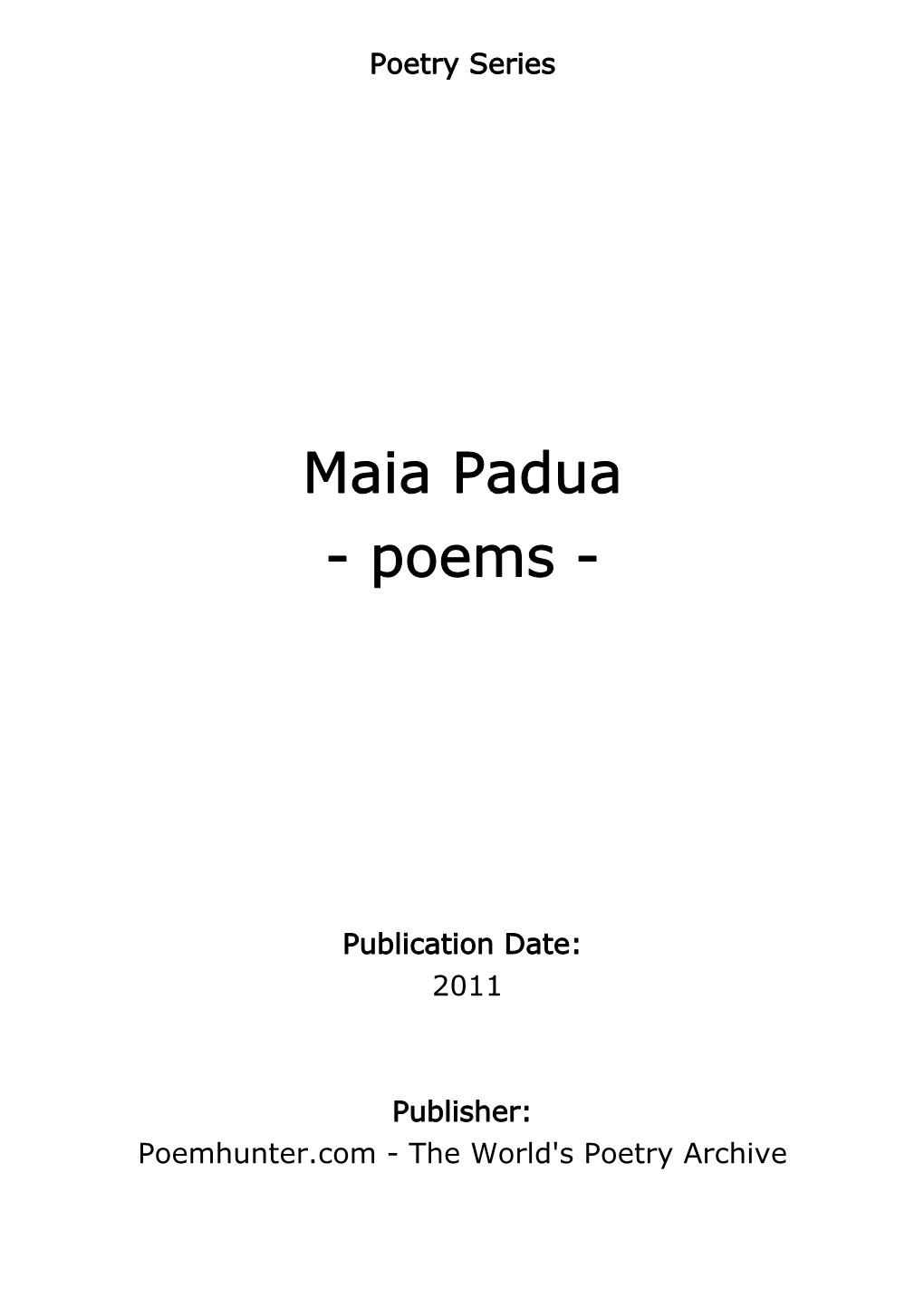 Maia Padua - Poems