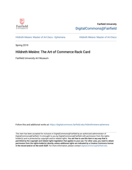 Hildreth Meière: the Art of Commerce Rack Card