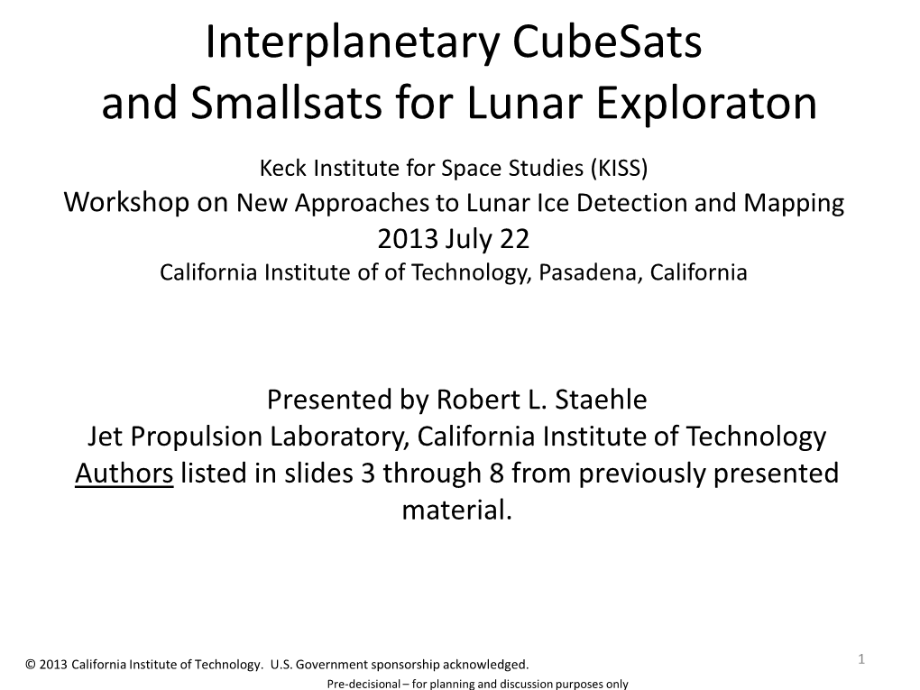Explorer 1 - JPL’S Origins in Small Spacecraft